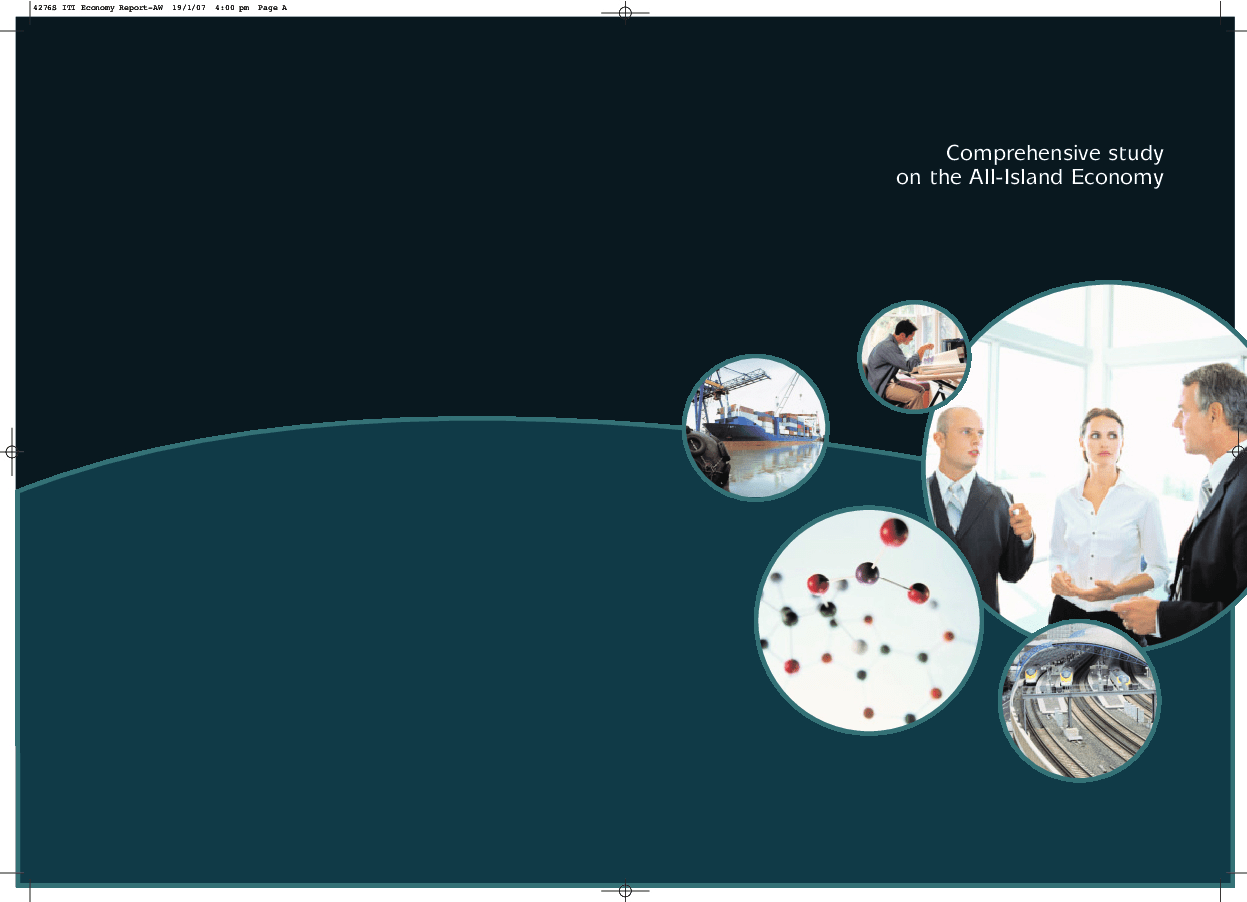 Report cover with circles containing images of people and transport